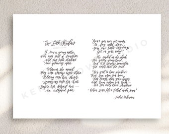 Motherhood Poem Art Print | Two Little Shadows Calligraphy (Digital Download)
