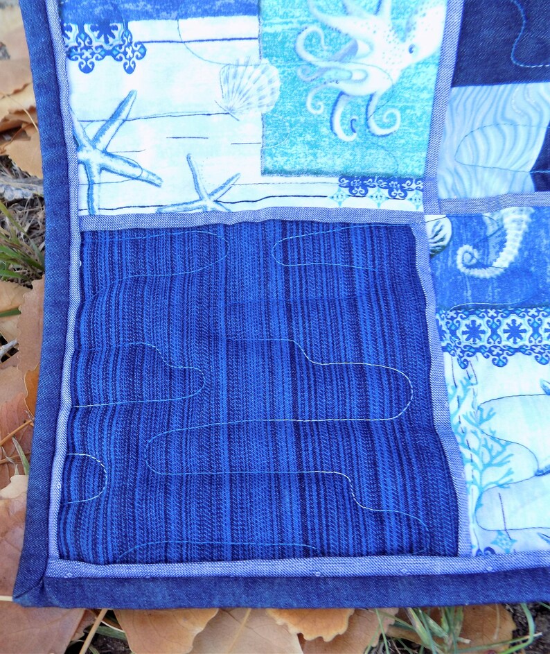 Denim Twin Quilt Handmade Quilt Denim Quilt Nautical Quilt Etsy