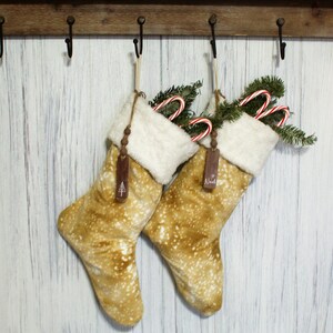 Plush Christmas Stocking, Faux Fur, Gift for Her, Gift for Him, Christmas Decor, Farmhouse Christmas, Modern Christmas Stocking, Stocking