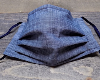 Adult Chambray Denim Facemask, Women&#39;s Facemask, Facemask for Women, Facemask, Washable/Reusable Facemask, Handmade Facemask, Gift Idea