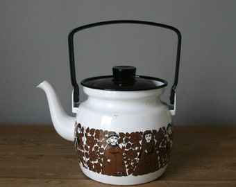 Finel Arabia Finland Kaj Franck coffee pot kettle enamel