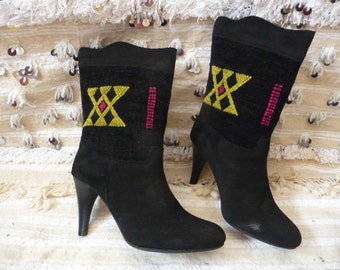 Stunning black kilim boots