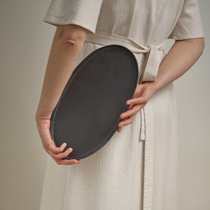 Oval Porcelain Platter Oval Serving Plate Pottery dinnerware Versatile platter Dessert Platter Cheese Platter Serving Tray Large Platter