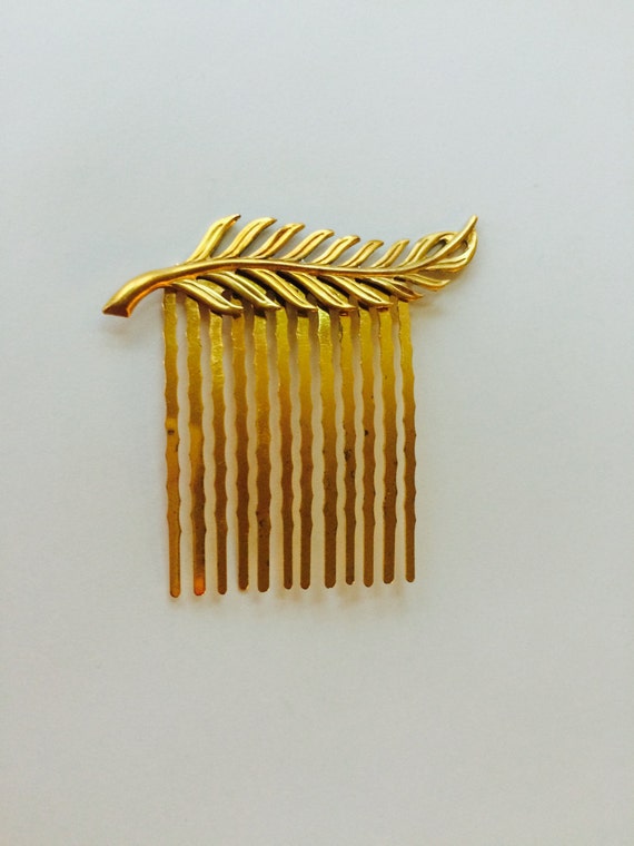 Gold Leaf Hair Comb Gold Leaf Hair Pin Fern Leaf Bridal Hair Etsy