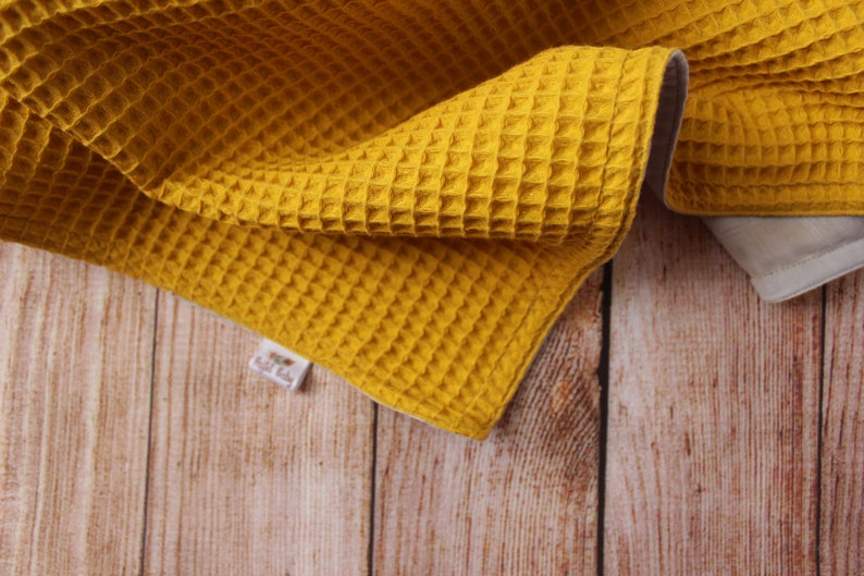 Mustard Yellow Waffle Baby Blanket Soft Baby Blanket Lovey Etsy