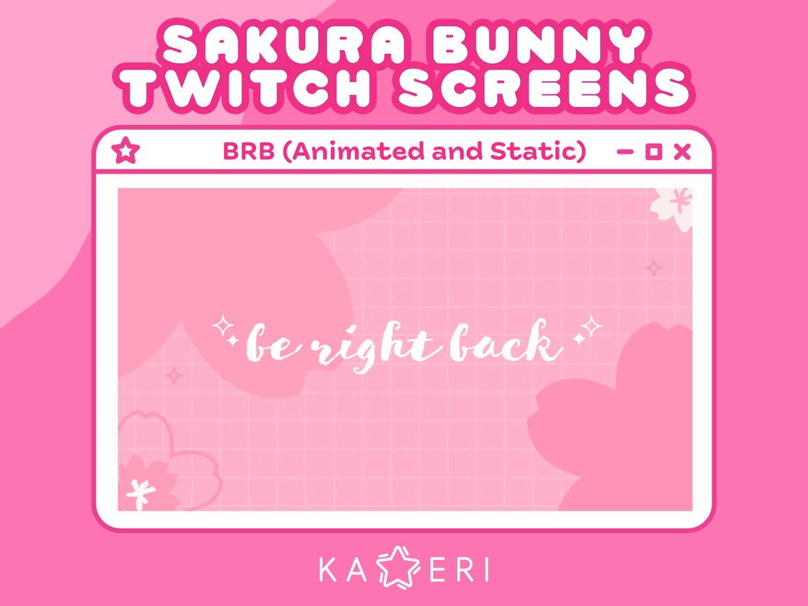 Sakura Bunny Twitch Screens Twitch Scenes Kawaii Gamer Cute Screens for ...