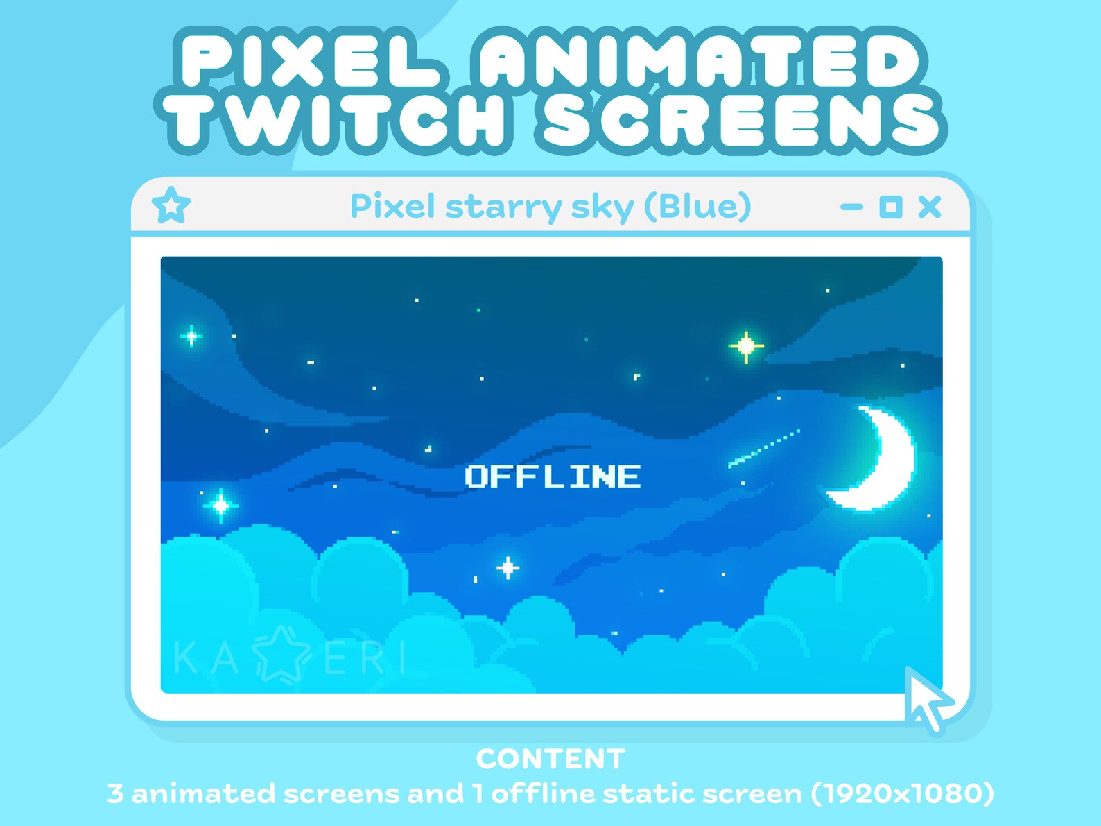 Pixel écran ciel étoilé | | d’écran animé bannière Twitch | Commencer ...