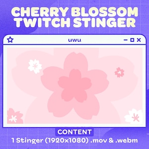 Kirschblüte zucken Stinger | Pink Motiv Übergang | Twitch-Vermögen | Sakura Übergang | Süßer Stachel für twitch | Blume Übergang