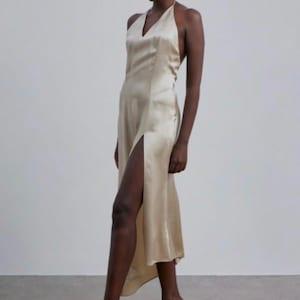 halter neck fitted wedding dress Sophisticated Halter-Neck Sheath Dress