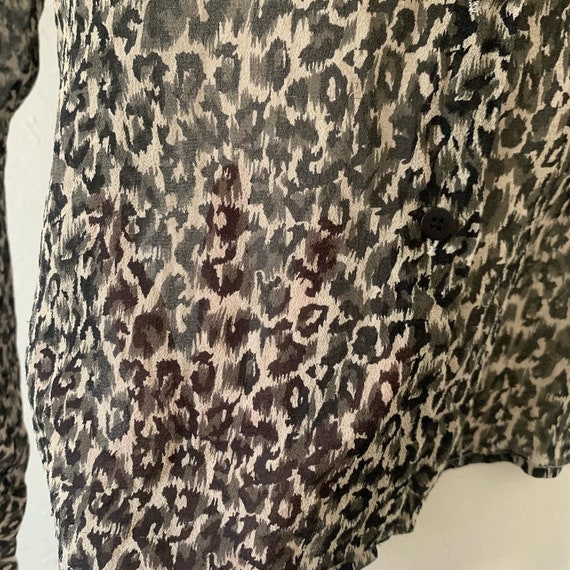 Vtg 90s Finity silk georgette leopard print top 8 - image 5