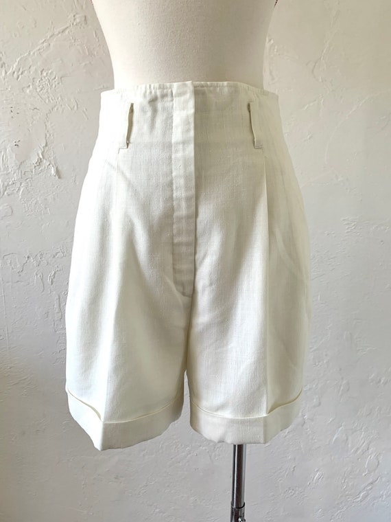 Vtg HIGH waist linen hand-made shorts