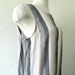 Linen A-line stripe dress