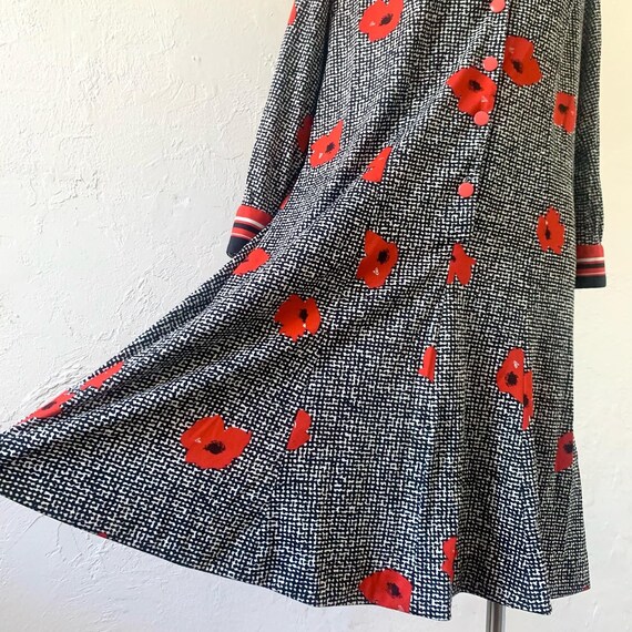 60s Lionyl poppy print dress ~ large - xl - image 3