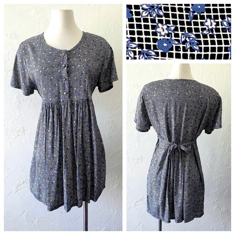 90s Rayon Babydoll Dress Small/ Medium Etsy
