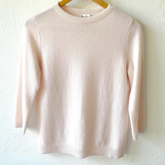 Vtg Neiman Marcus lt pink cashmere sweater - image 5