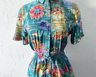 vtg tropical jumpsuit