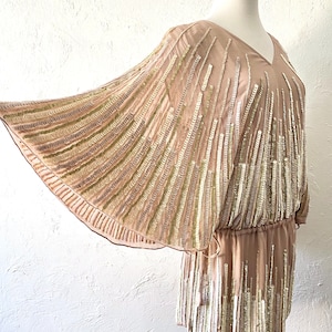 gold sequin batwing dress 122822 Abricot Sequin Batwing Top Midi Dress – UNIK-ELEGANCE