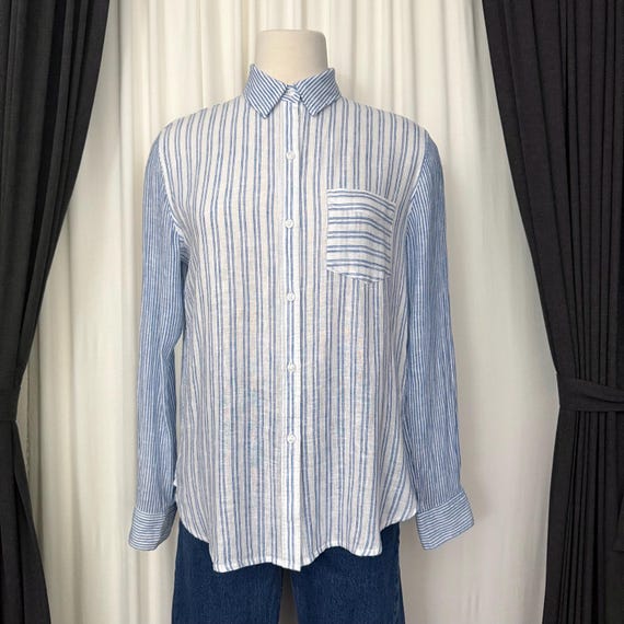 Rails linen blend button up
