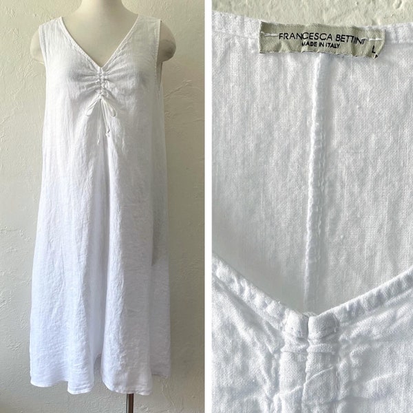 Italian linen trapeze dress