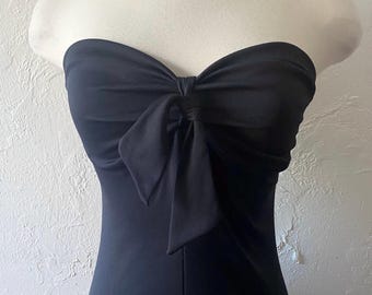 70s strapless gown with tie