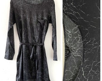 Theory silk marble print shirt dress small 4