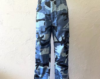 パンツ DIESEL Camouflage pattern high waist leggings pants blue A06 DIESEL Camouflage pattern high waist leggings pants blue A06