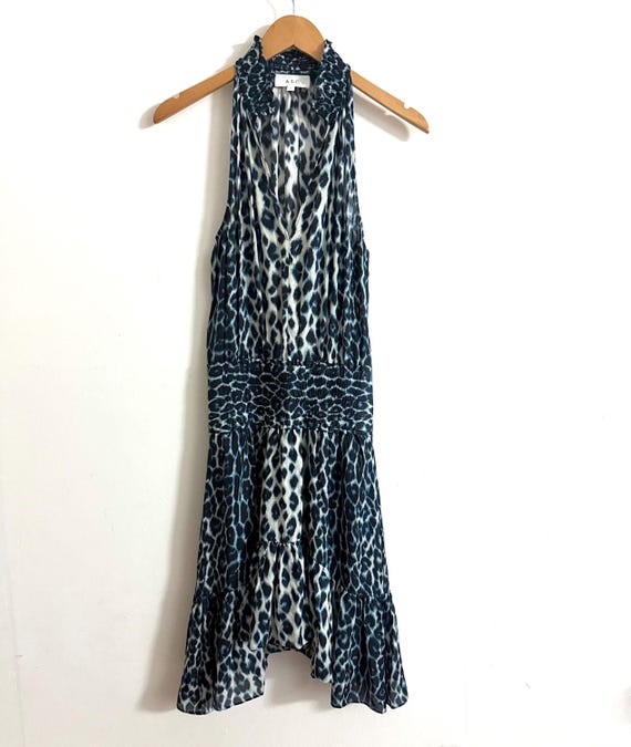 alc blue leopard dress Leopard Print Bodycon Mini Dress