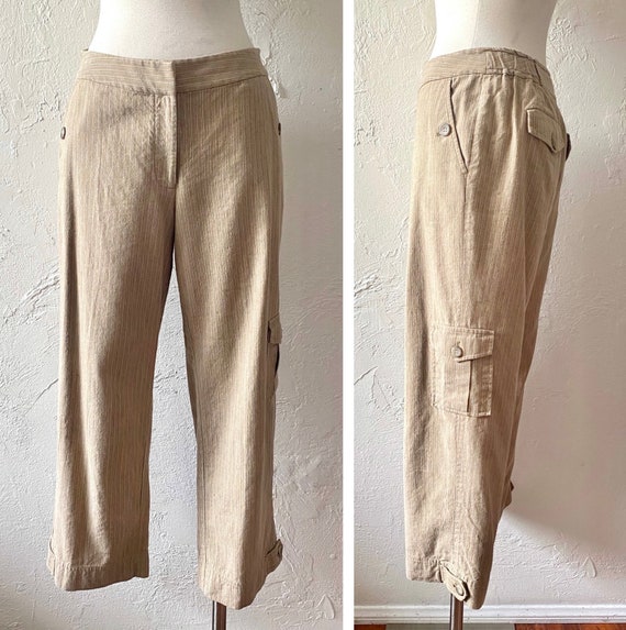 J Jill linen cotton cargo pants