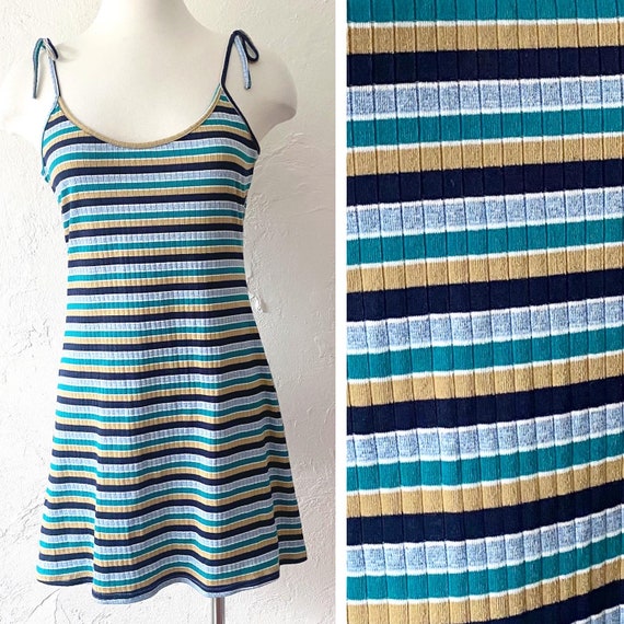 Urban outfitters blue 2025 and white striped dress