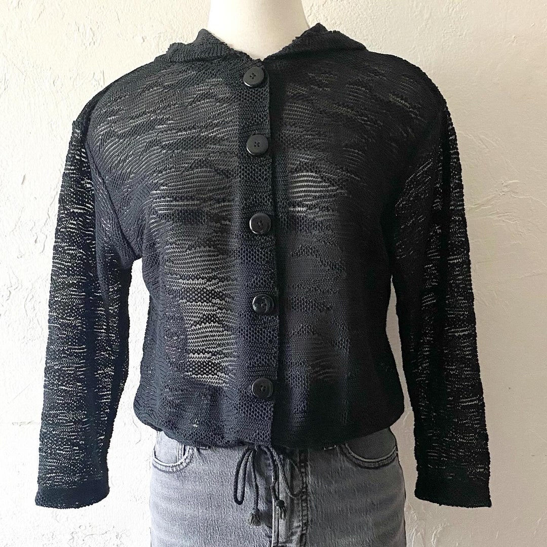 N Style See Thru Knit Hoodie - Etsy