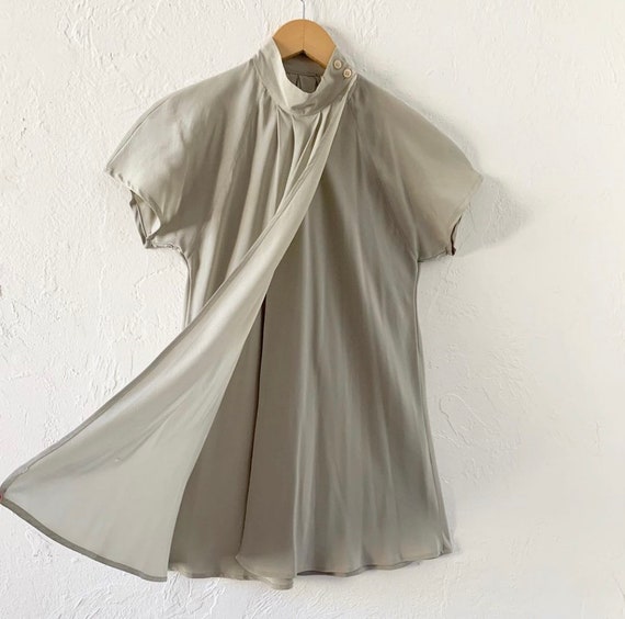 Stunning 80s silk wrap mini dress / tunic - image 2