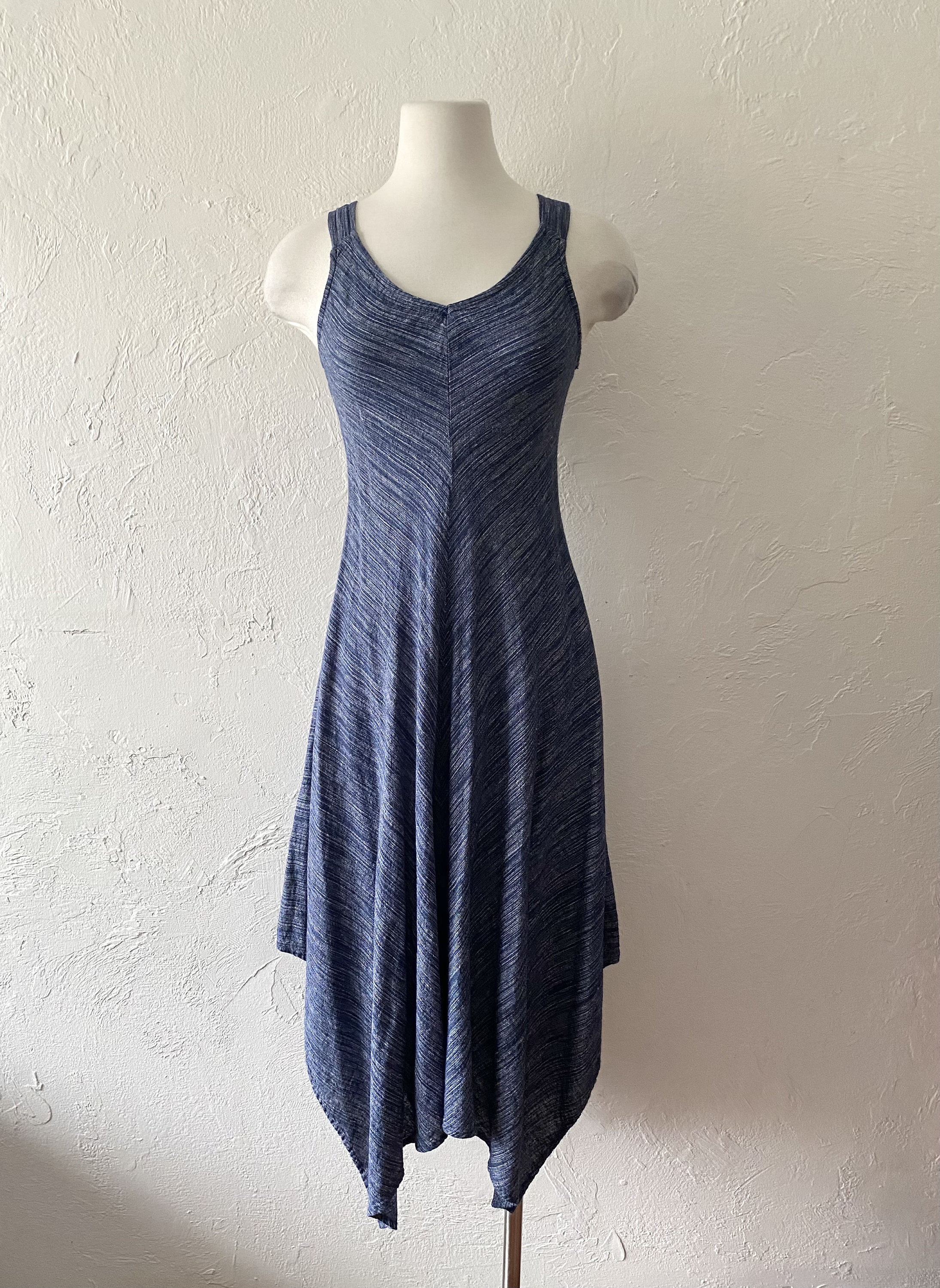 chinese dress ladies Linen/Silk Plaid Handkerchief Hem Dress Xs main image 1