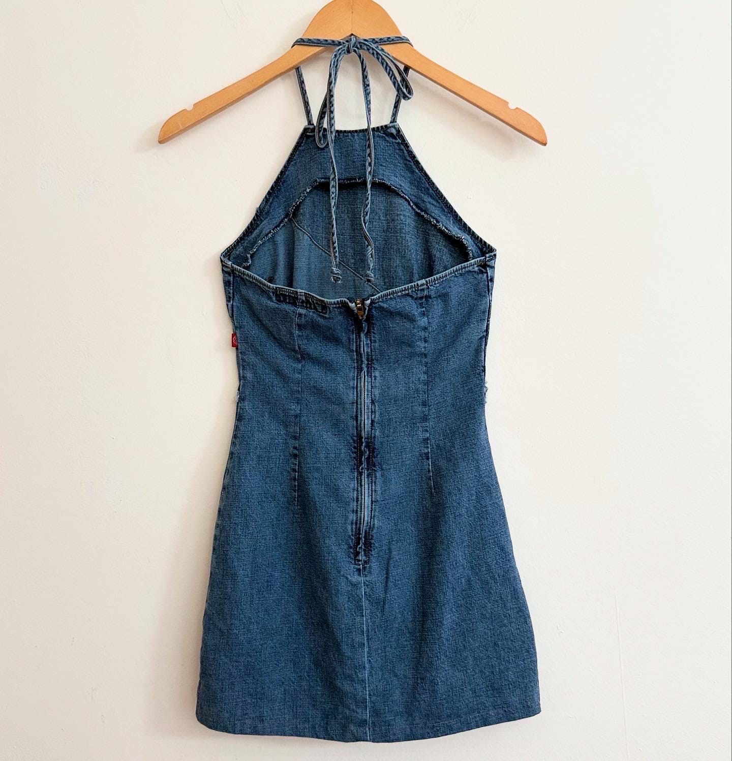 Vtg denim halter dress