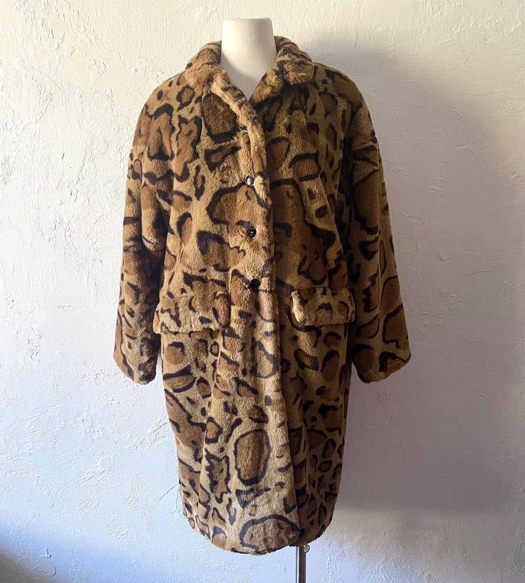 Belted Leopard Faux Fur Coat main image 1