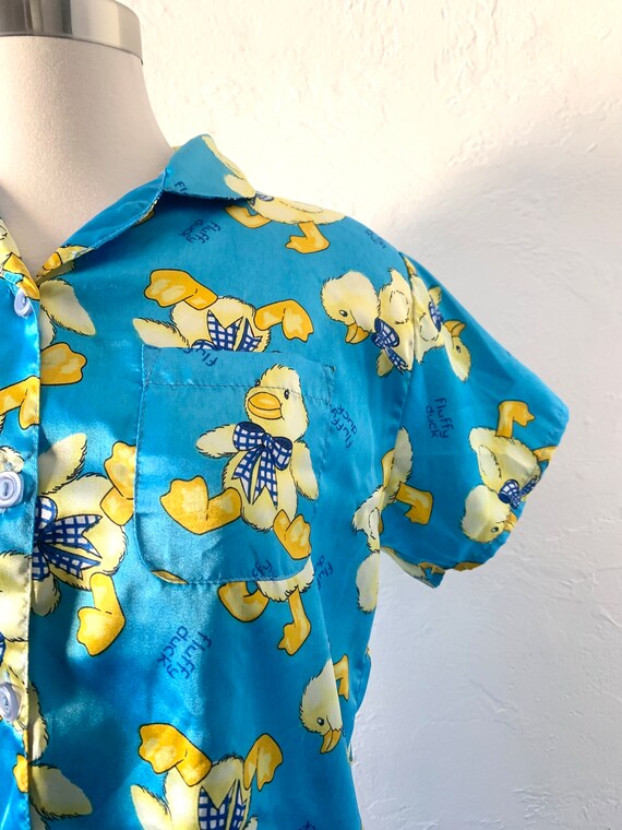 Vtg duckling satin top