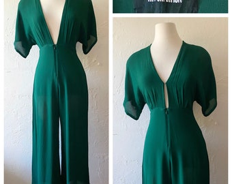 Reformation emerald green jumpsuit