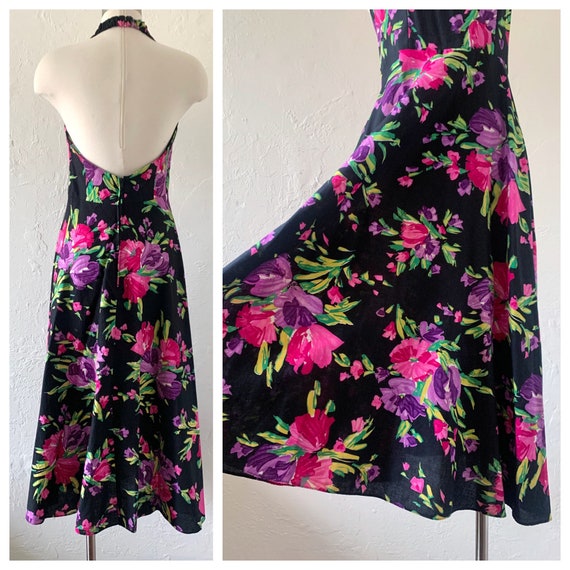 80s ‘Steppin Out’ cotton backless midi dress ~ me… - image 5