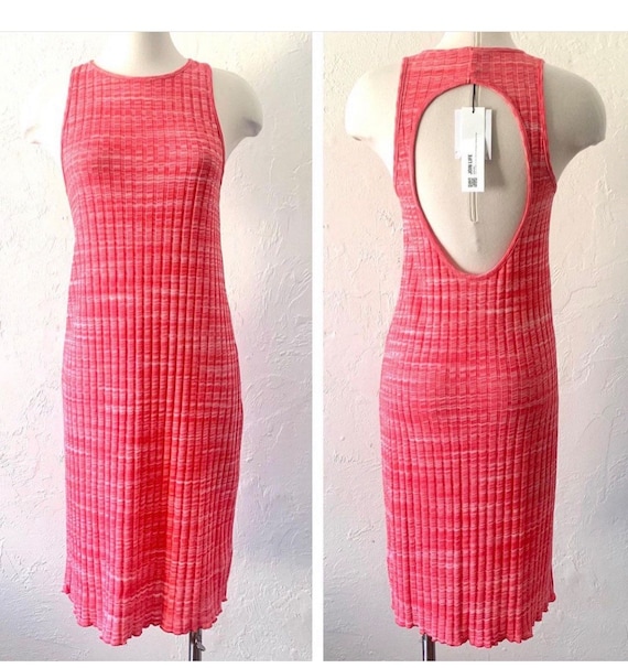 Zara NWT hot pink space dye knit cut out dress ~ s