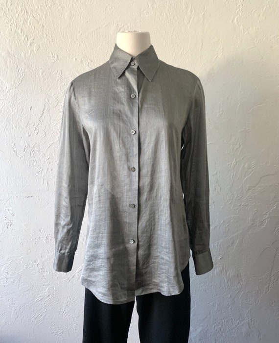 Vtg Anne Klein crisp button up shirt