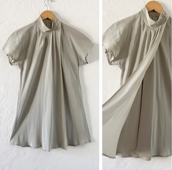 Stunning 80s silk wrap mini dress / tunic - image 1