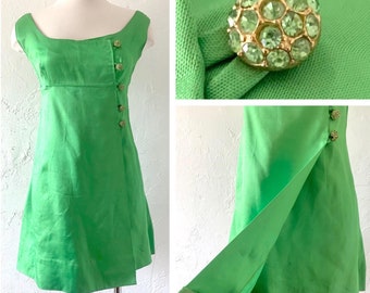 Fabulous 1960s bright mini mod party dress small / medium