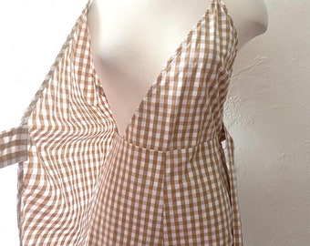 Gingham Wrap Front Jumpsuit