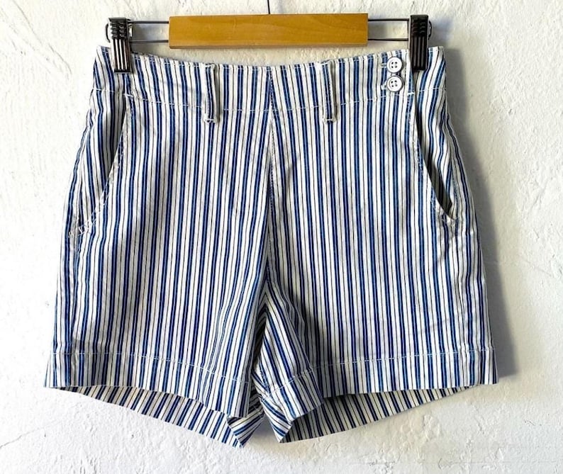 Adriano Goldschmied stripe jean shorts image 1