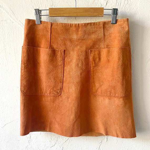 Orange suede mini skirt hotsell