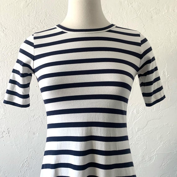 Modern J Crew cotton stripe tee shirt dress XXS XS - image 3