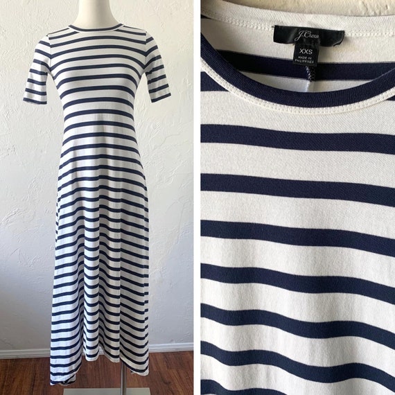 Modern J Crew cotton stripe tee shirt dress XXS XS - image 1
