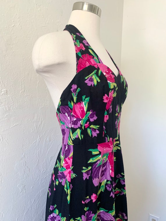 80s ‘Steppin Out’ cotton backless midi dress ~ me… - image 3