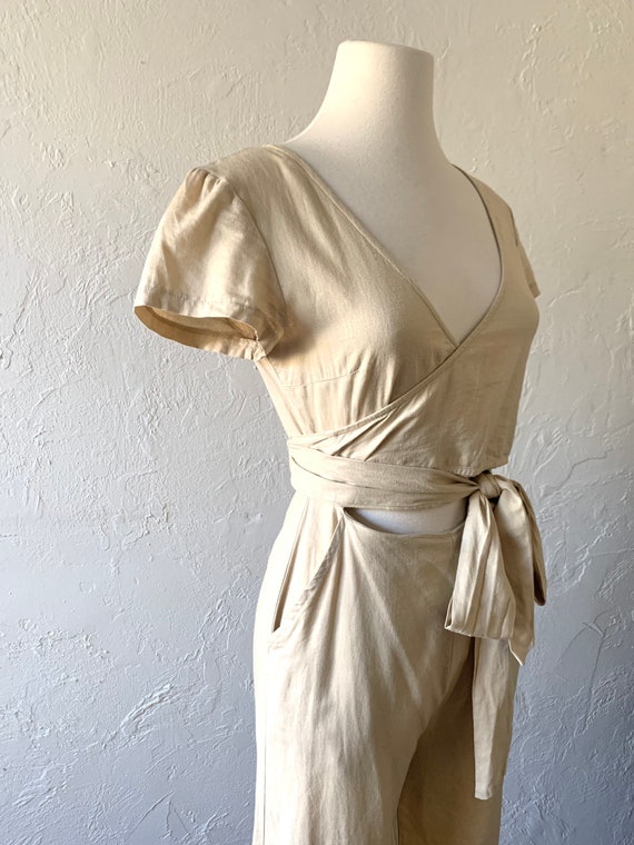 chinese dress ladies Lauren Ralph Lauren Belted Linen Wrap-Style Dress main image 1