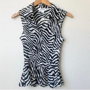 Y2K Allison Taylor zebra print pleat top