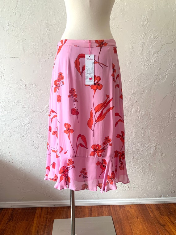 NWT Parker silk iris print skirt - 10 - image 7